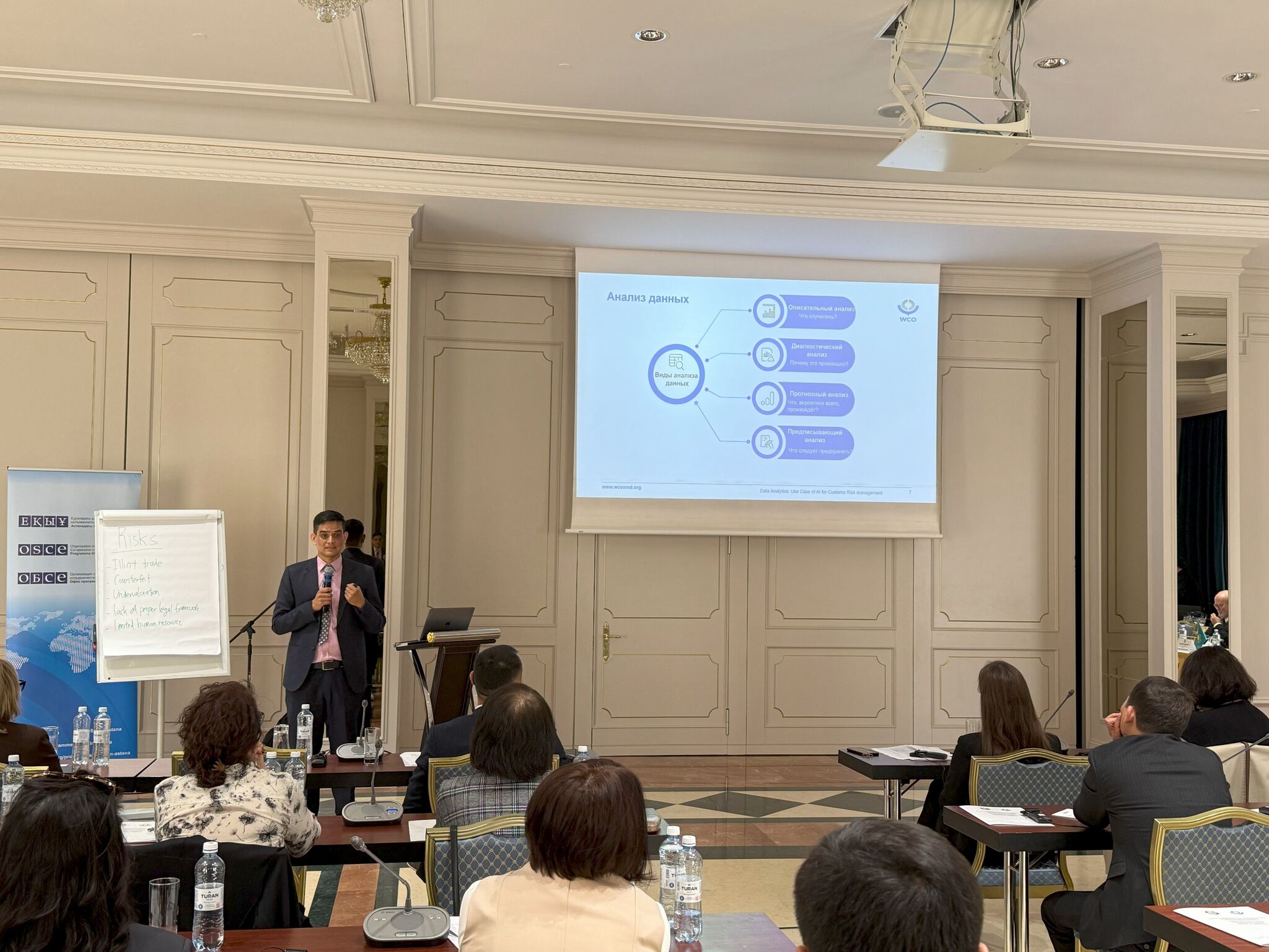 Leading workshop session on WCO risk management workshop in Astana, Kazakhstan, 2025