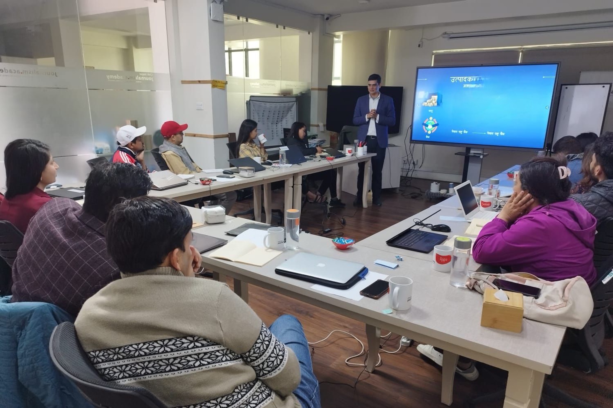 Leading a session on 'Data Journalism' training at CMR Nepal - Journalism Academy, Kathmandu, Nepal, 2025